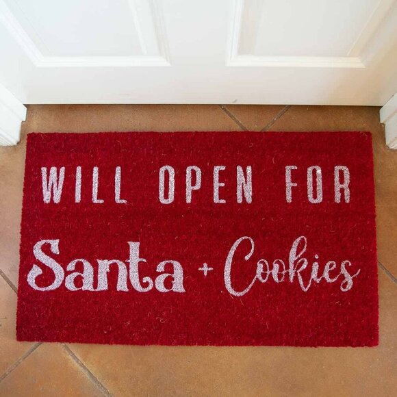 Will Open For Santa Coir Doormat - Picture 1 of 1